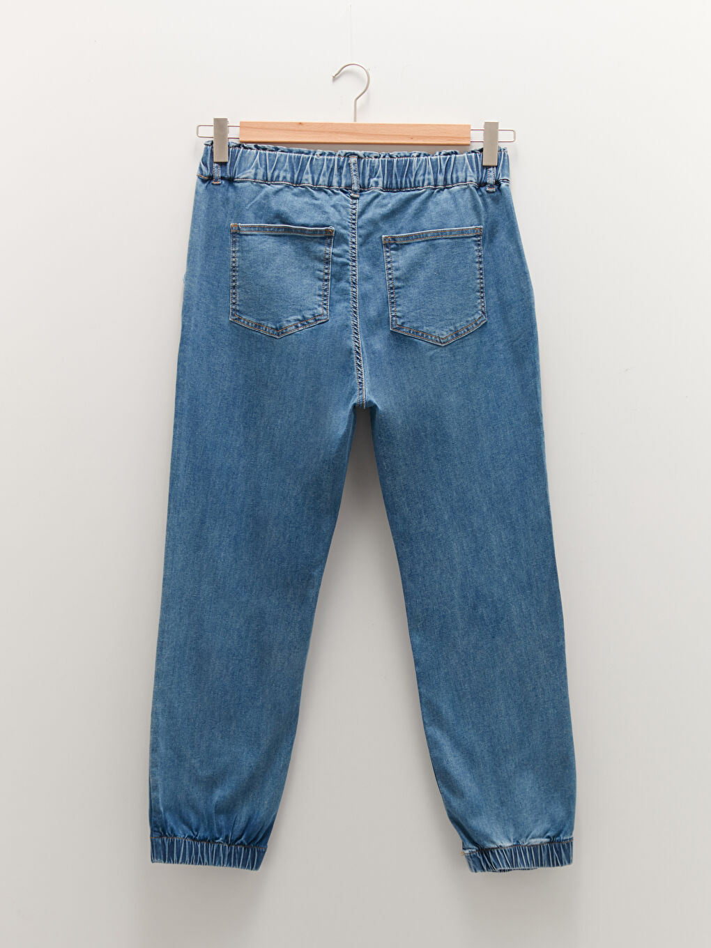 İndigo Büyük Beden Jogger Kadın Jean Pantolon-5