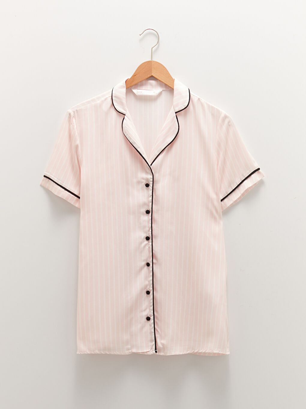 Shirt Collar Striped Short Sleeve Viscose Women's Short Pajamas Set-6