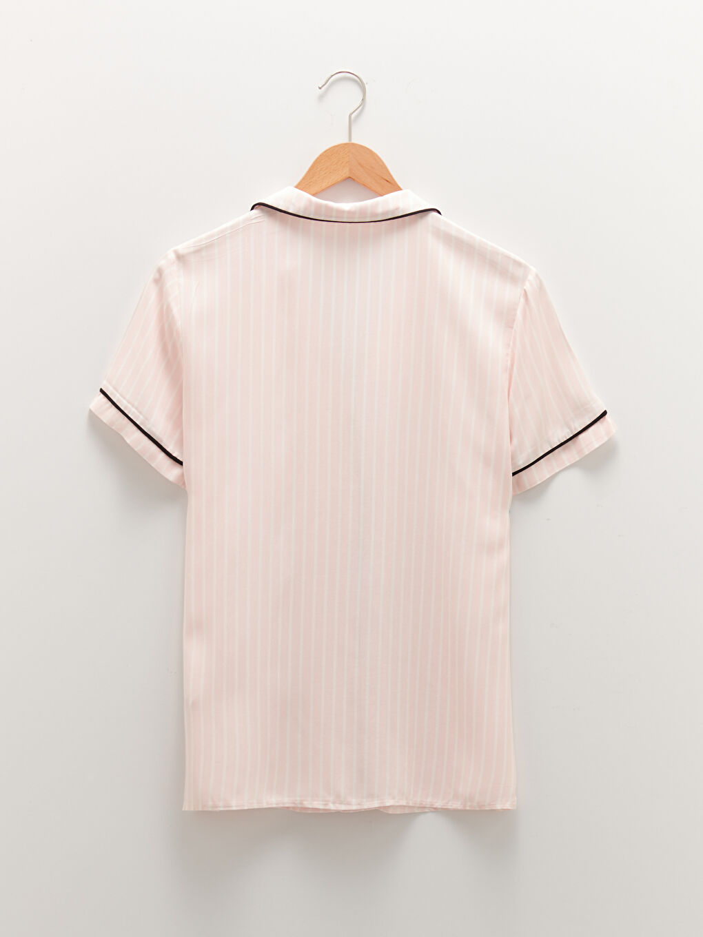 Shirt Collar Striped Short Sleeve Viscose Women's Short Pajamas Set-7