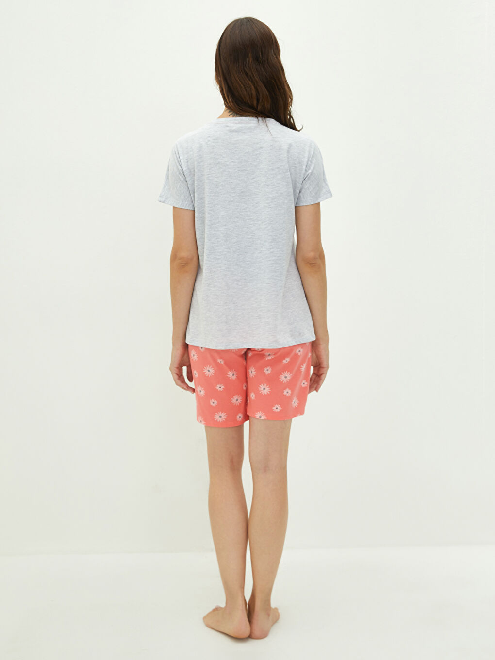 LCW DREAM Rundhalsausschnitt Gerade Kurzarm Mutterschaft Shorts Pyjama-Set -S1LN24Z8-LR8