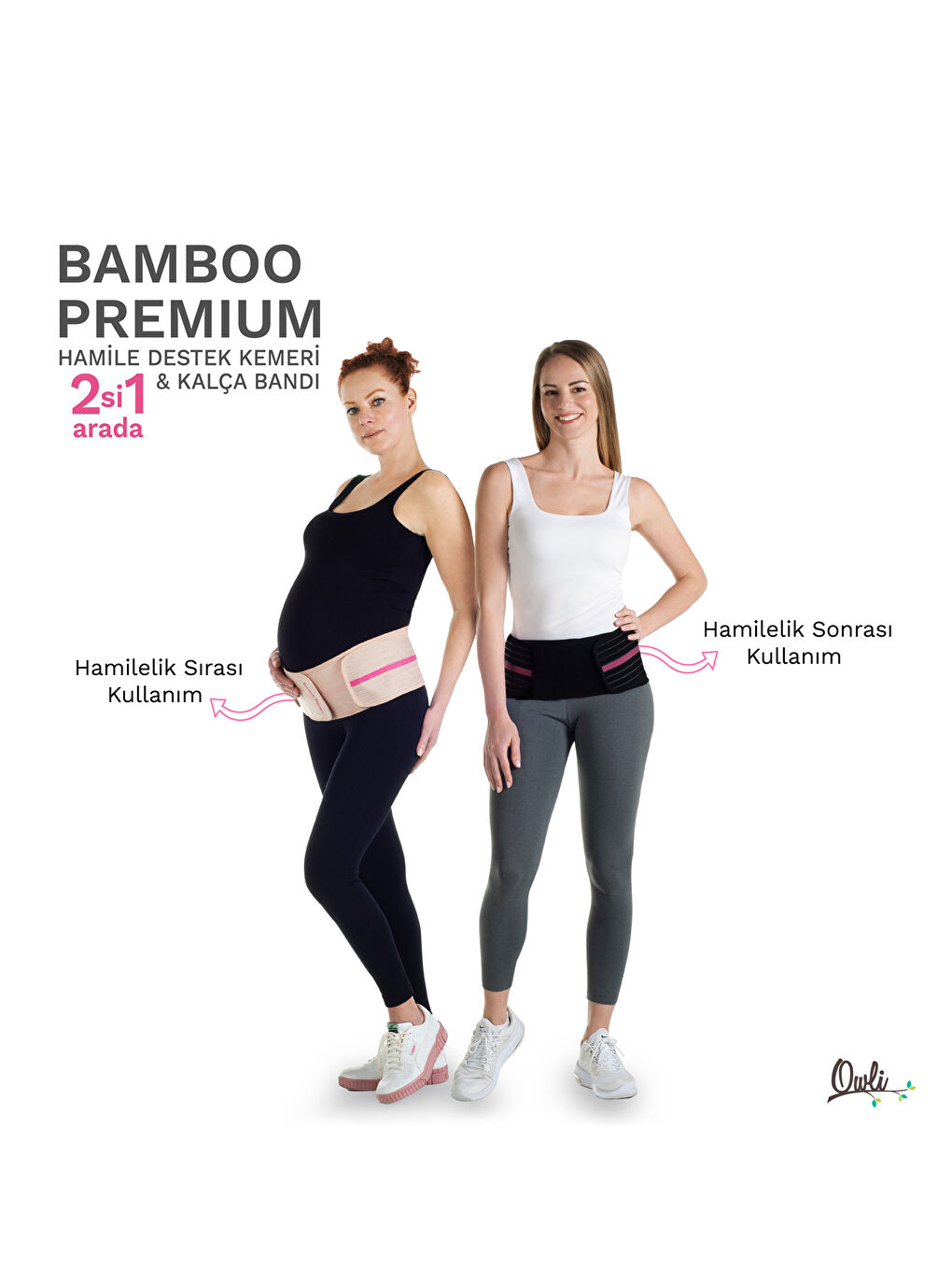 Siyah OWLİ Bamboo Premium Hamile Destek Kemeri - Kalça Bandı-3