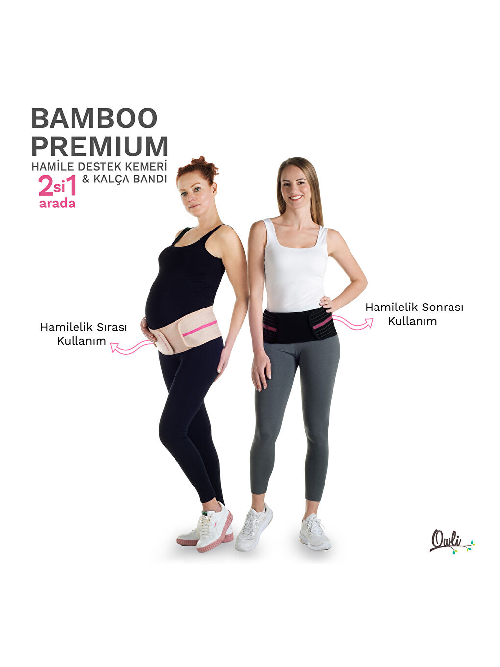 Siyah OWLİ Bamboo Premium Hamile Destek Kemeri - Kalça Bandı-5