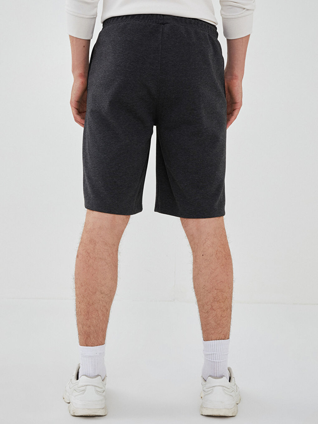 Antrasit Slim Fit Örme Erkek Şort-3