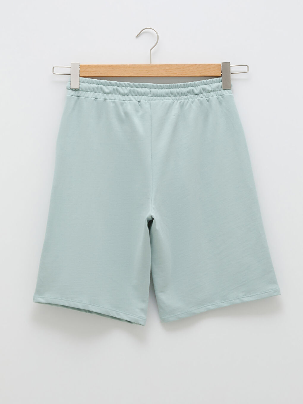 Elastic Waist Straight Pocket Detailed Maternity Shorts-6