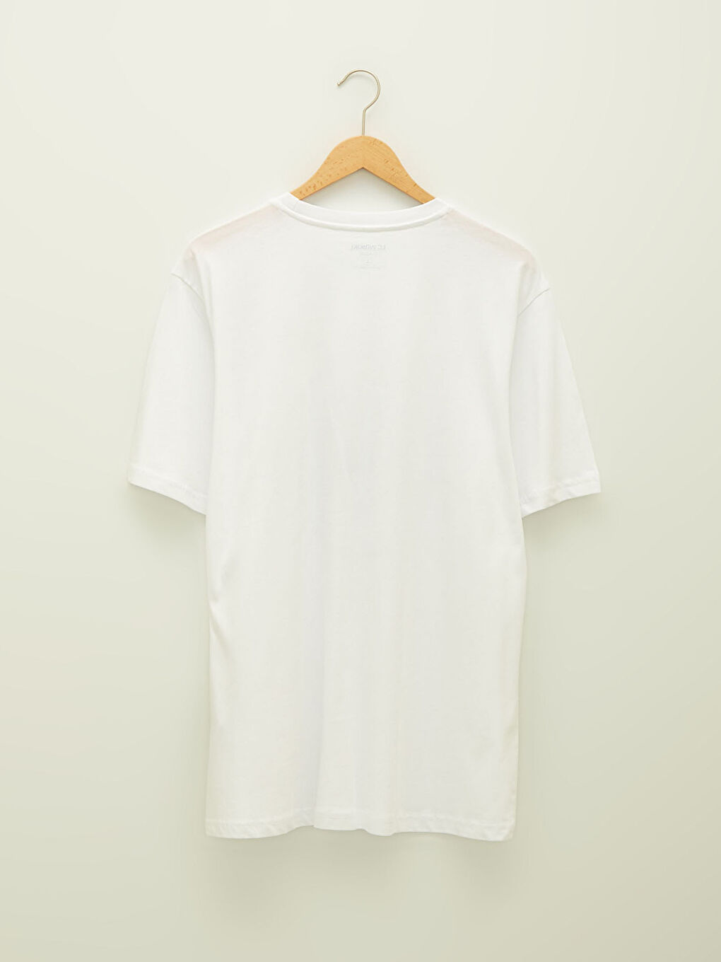 Beyaz Bisiklet Yaka Kısa Kollu Yunus Emre Söz Baskılı Penye Erkek Tişört-6