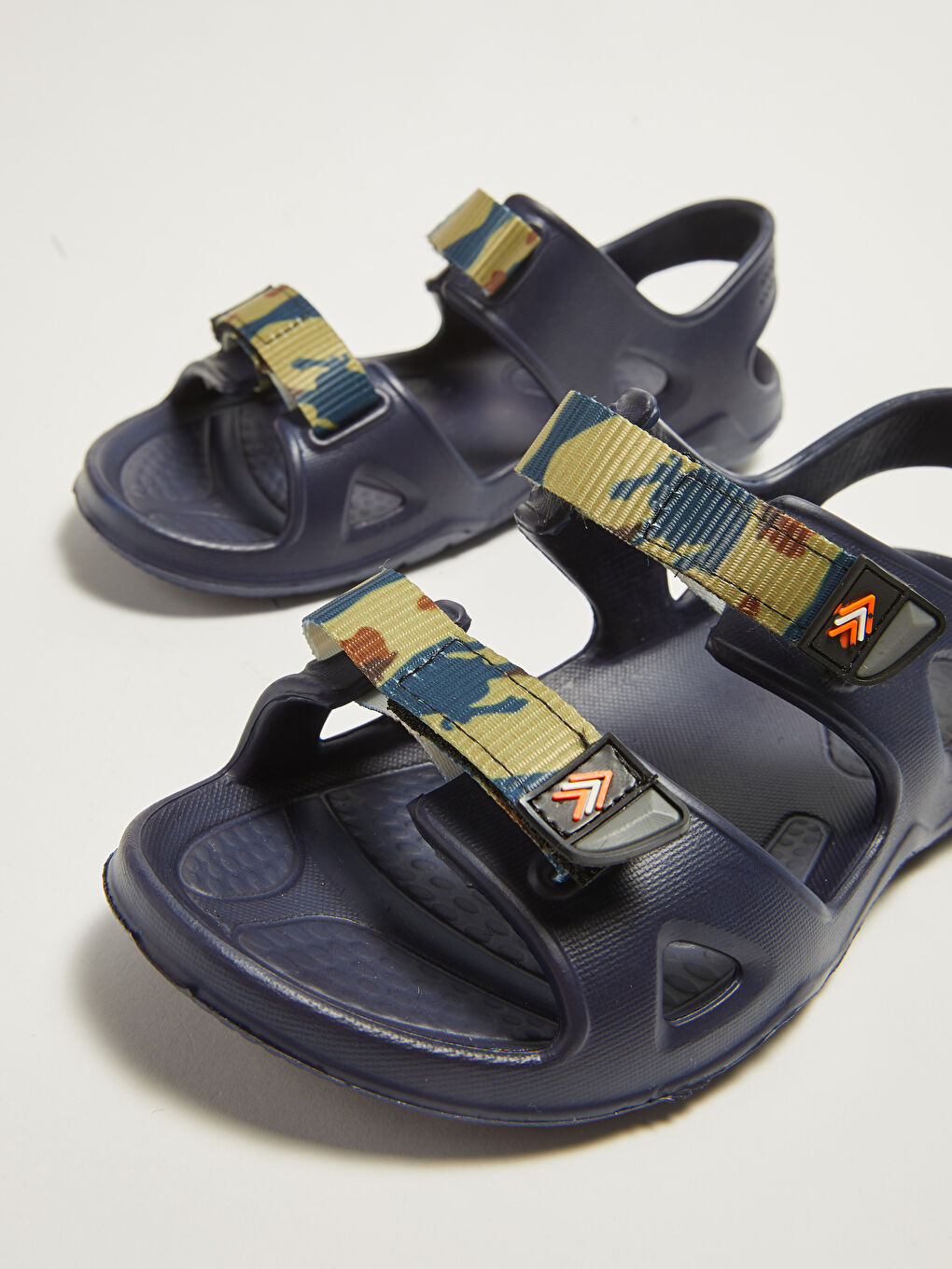 Lacivert Çift Bantlı Cırt Cırtlı Erkek Çocuk Sandalet-5