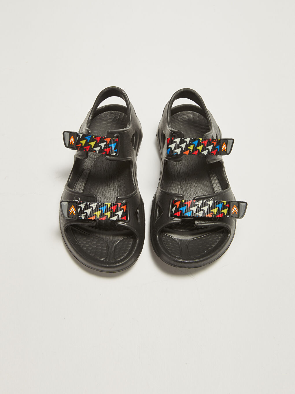 Siyah Çift Bantlı Cırt Cırtlı Erkek Çocuk Sandalet-2