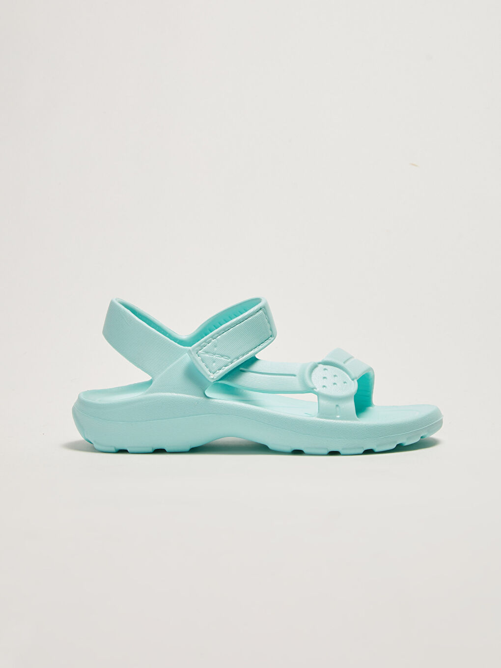 Mavi Tek Bantlı Cırt Cırtlı Kız Çocuk Sandalet-1