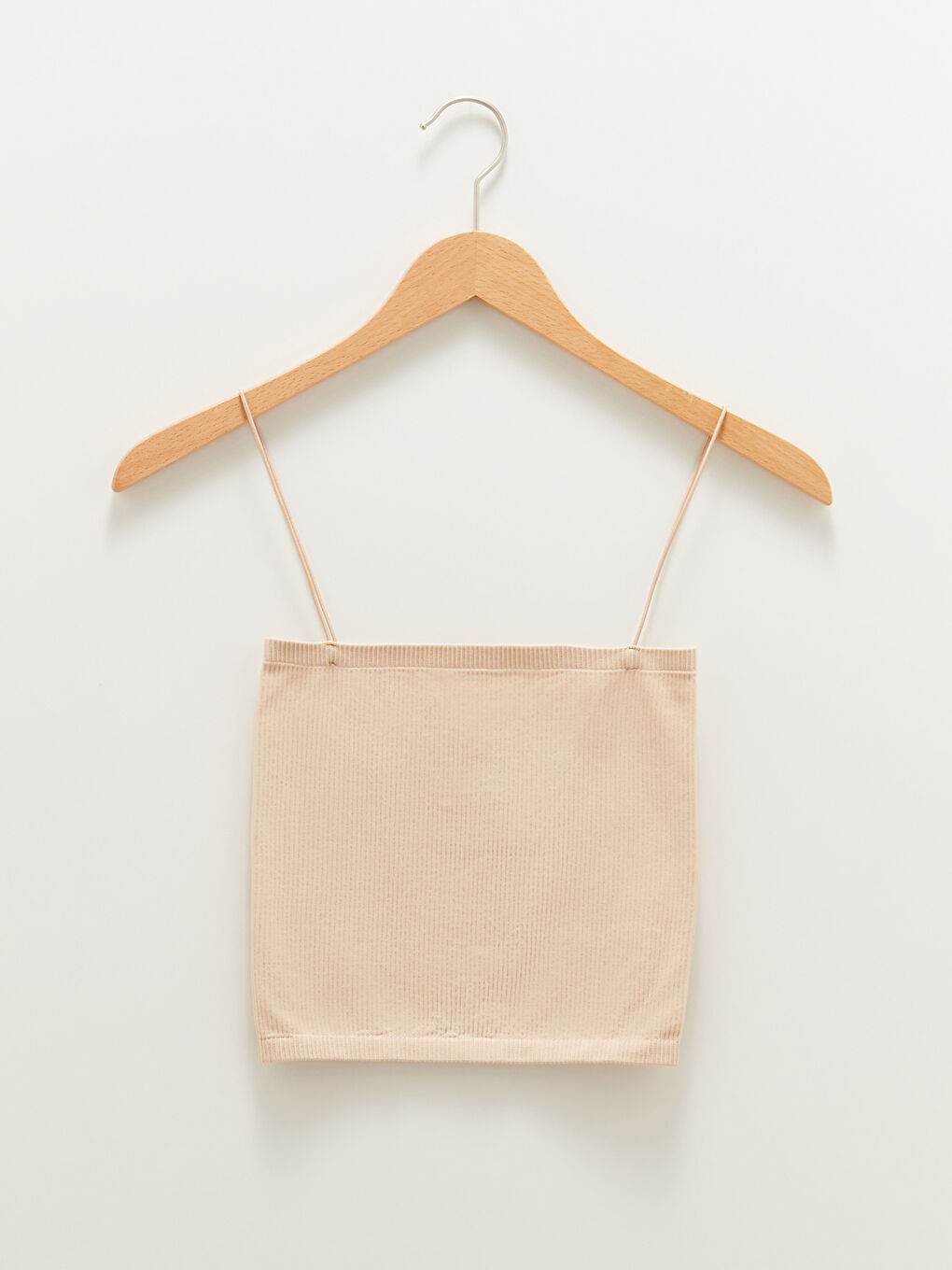 Bej x Aleyna Kalaycıoğlu Kadın Crop - İp Askılı Düz-6