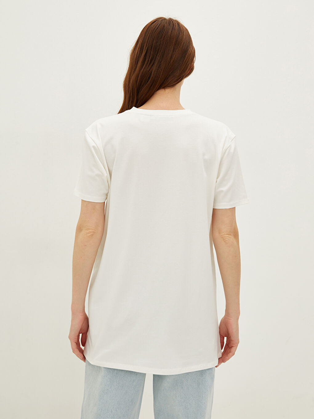 Crew Neck Mickey Mouse Printed Short Sleeve Women's Tunic-3