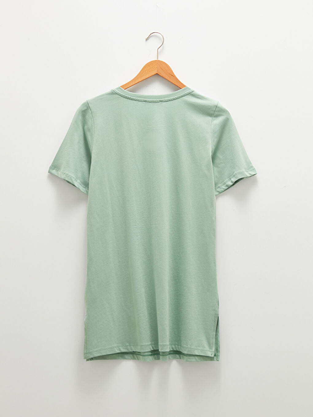 تونيك نسائي برقبة دائرية مطبوع بأكمام قصيرة من القطن-6