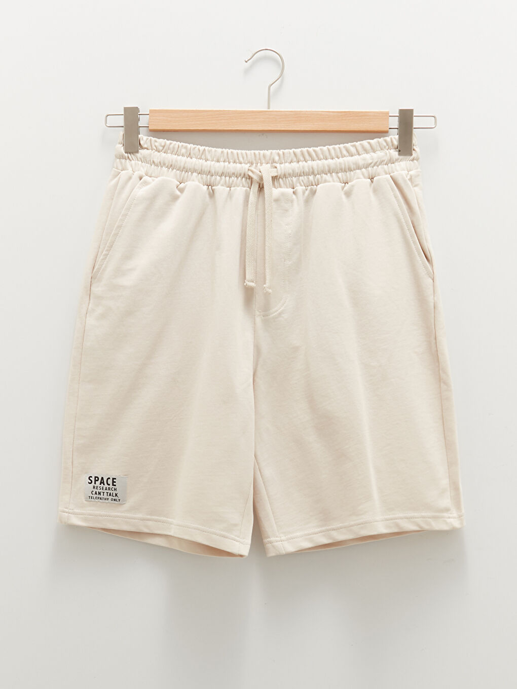 Bej Standart Kalıp Örme Erkek Şort-5