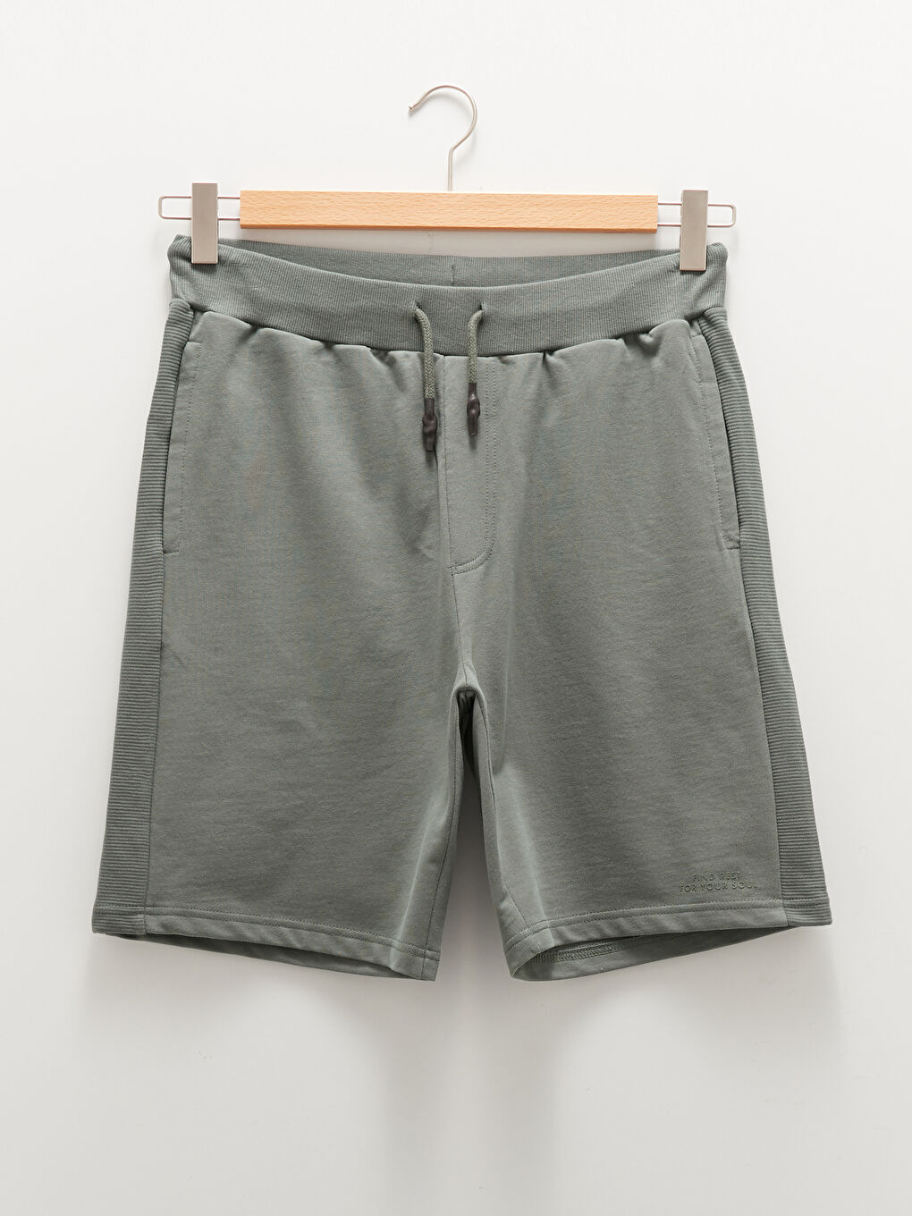 Yeşil Standart Kalıp Örme Erkek Şort-5