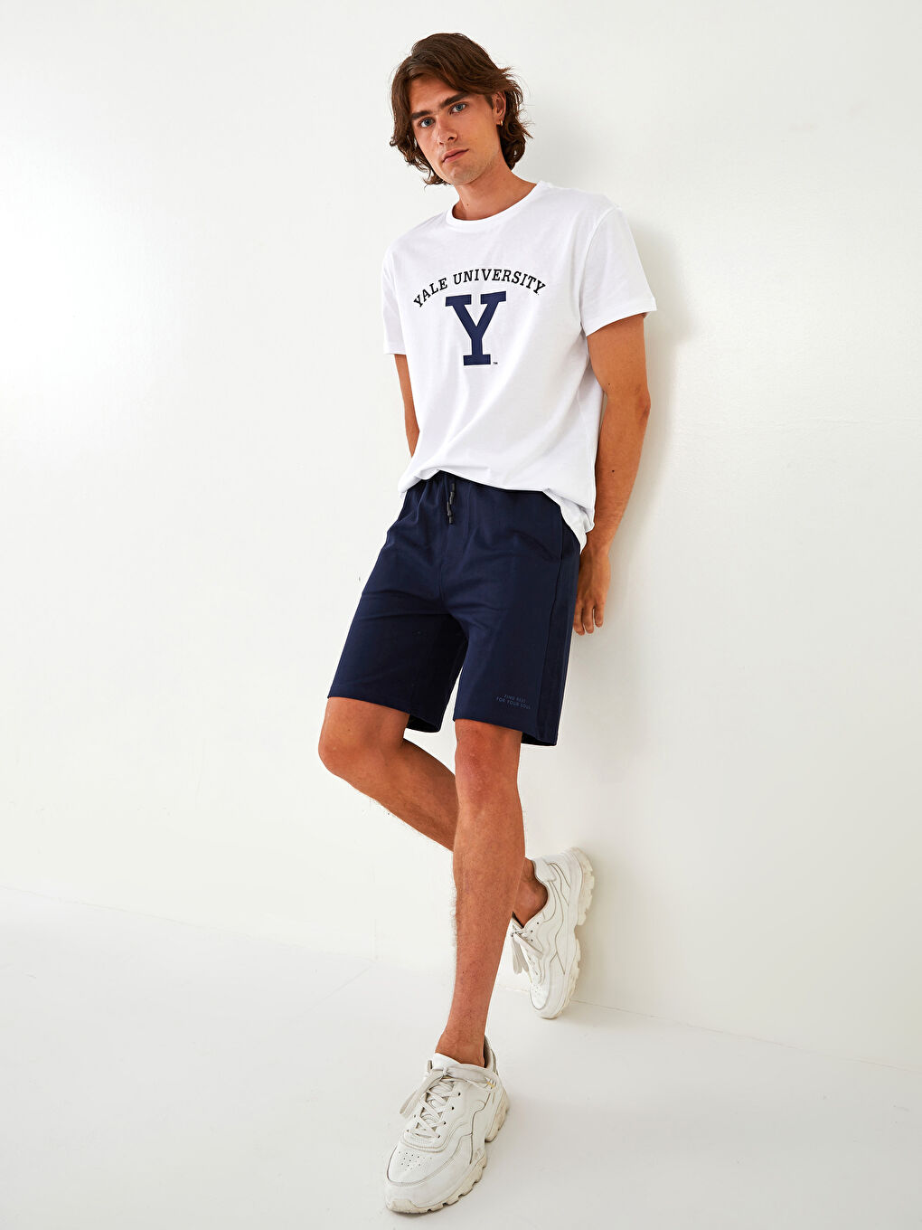 Lacivert Standart Kalıp Örme Erkek Şort-2