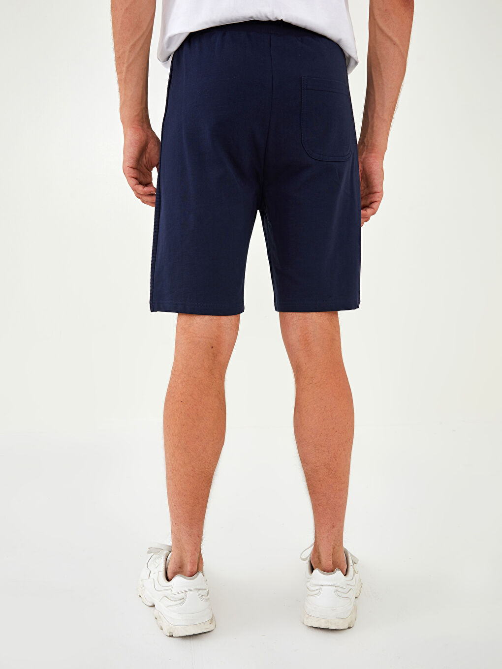 Lacivert Standart Kalıp Örme Erkek Şort-4