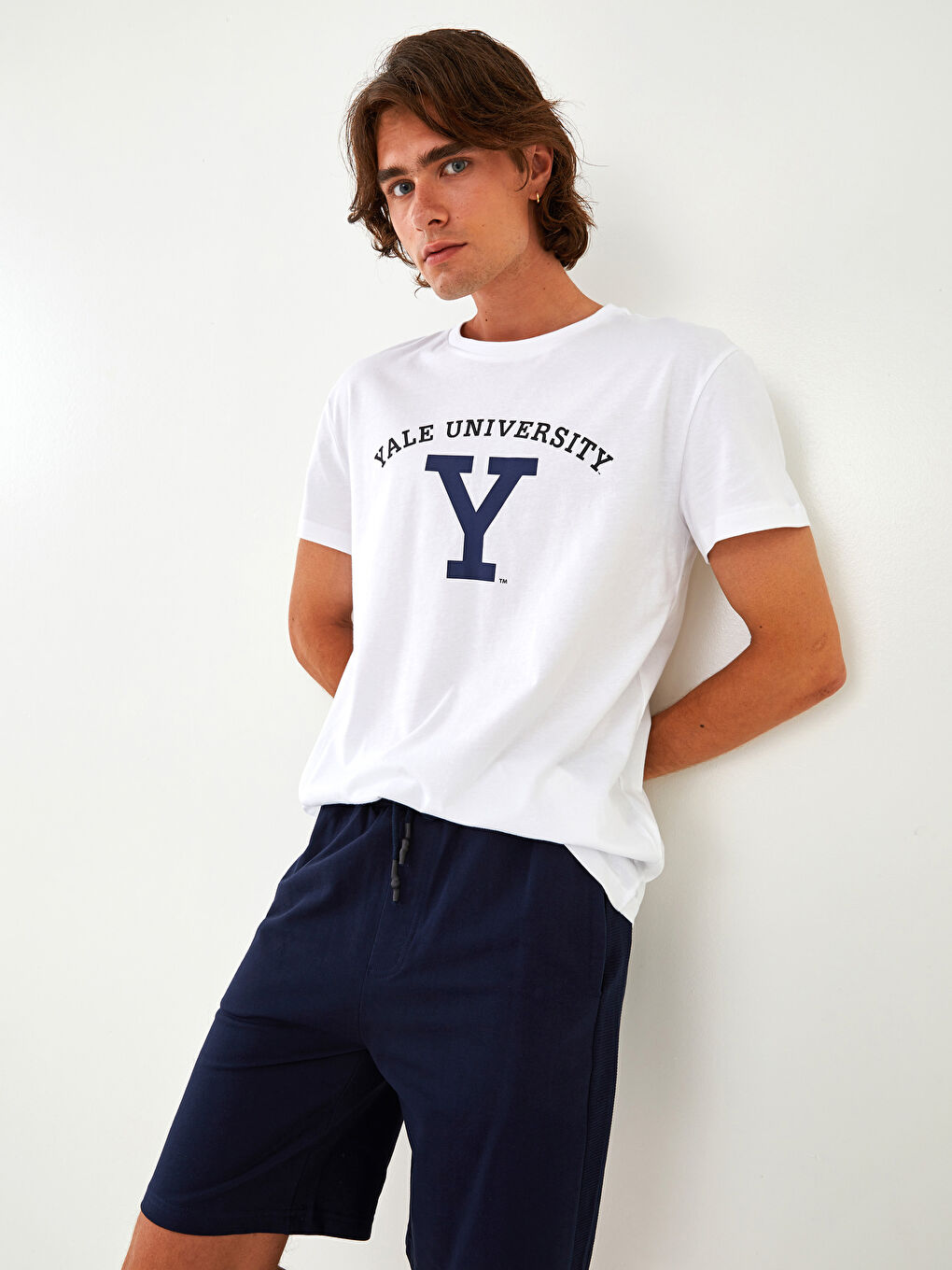 Lacivert Standart Kalıp Örme Erkek Şort