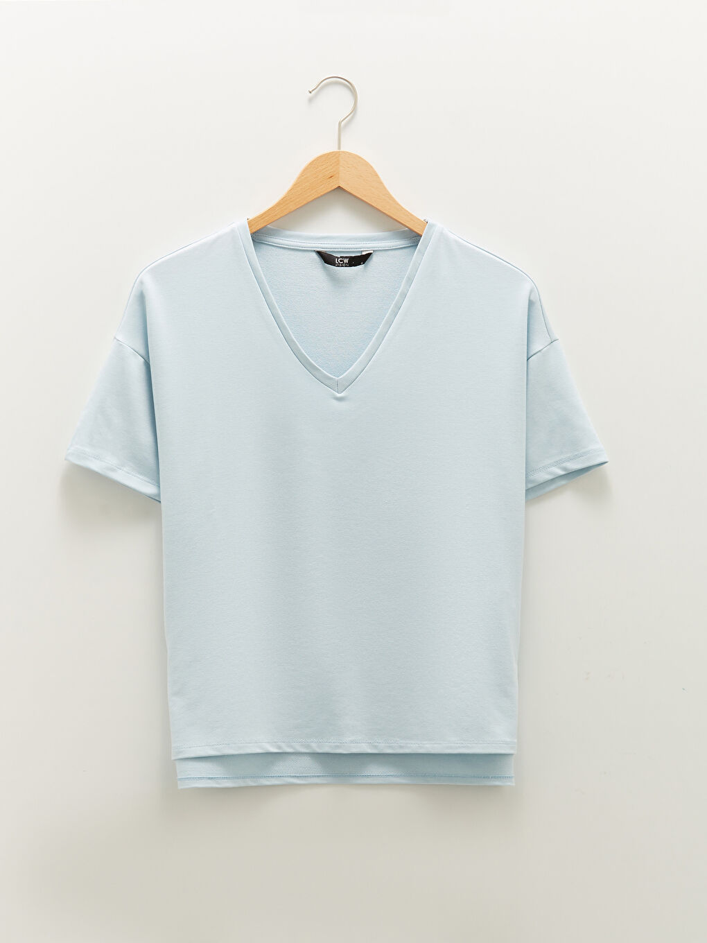 LCW Vision V-Neck Straight Short Sleeve Women's Crop -S1LR35Z8-GA8