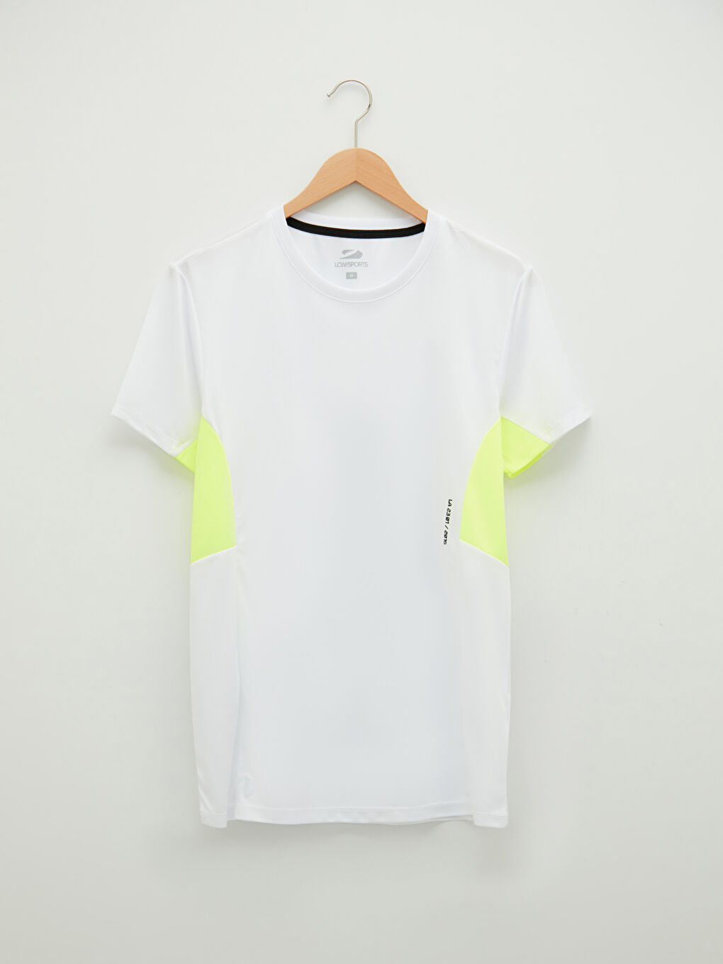 Beyaz Bisiklet Yaka Kısa Kollu Aktif Spor Erkek Tişört-4