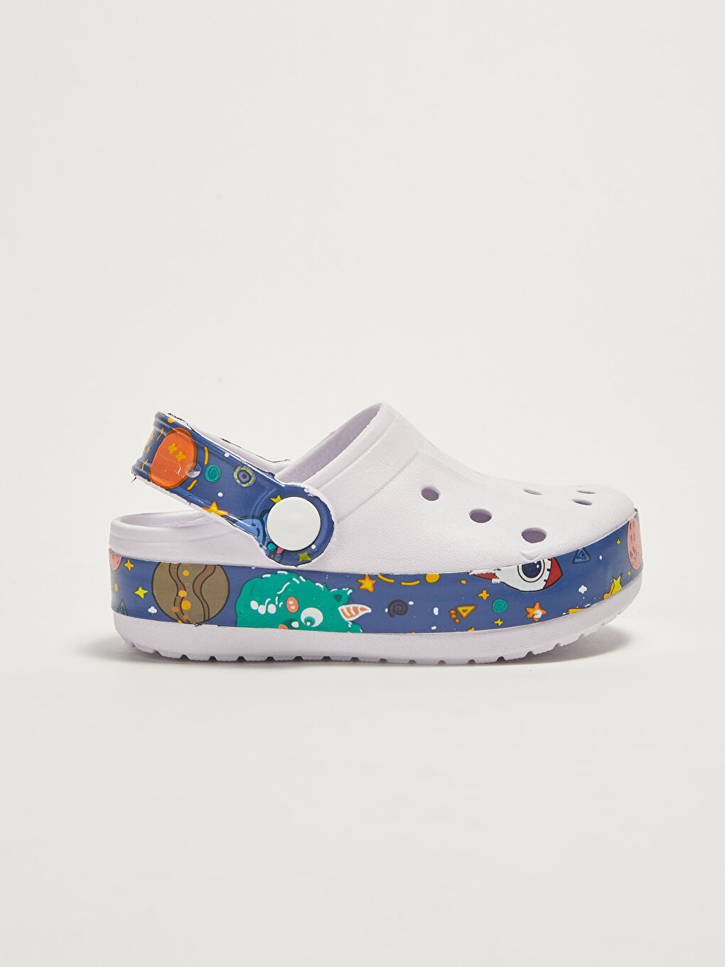 Beyaz Baskılı Erkek Bebek Plaj Sandaleti-1