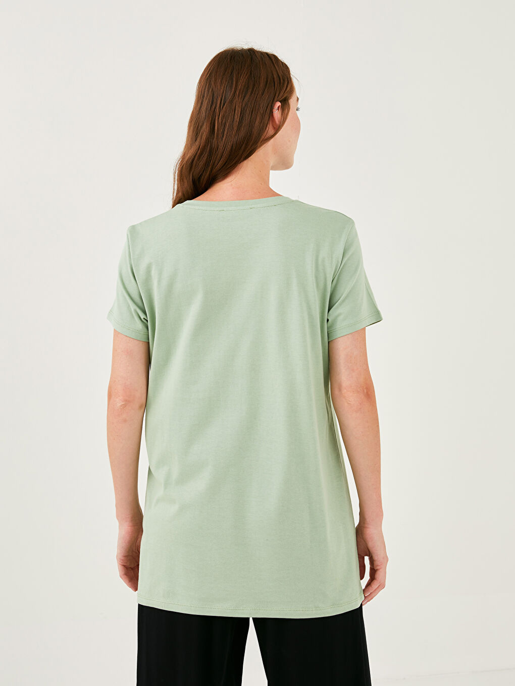 Crew Neck Embroidered Short Sleeve Cotton Women's Tunic-6