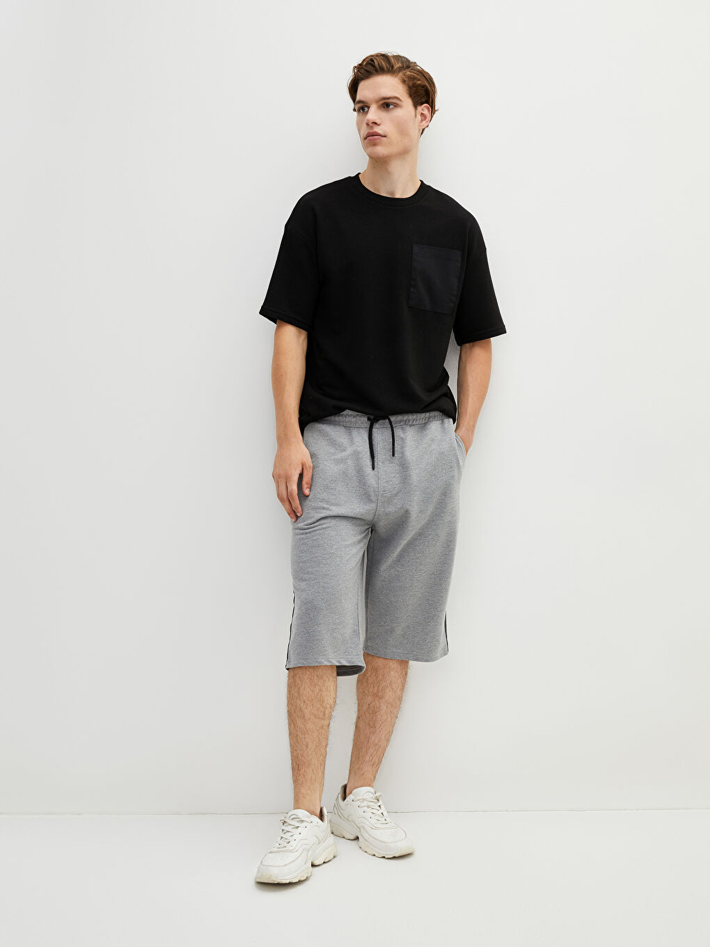 Slim Fit Knitted Men Shorts-2