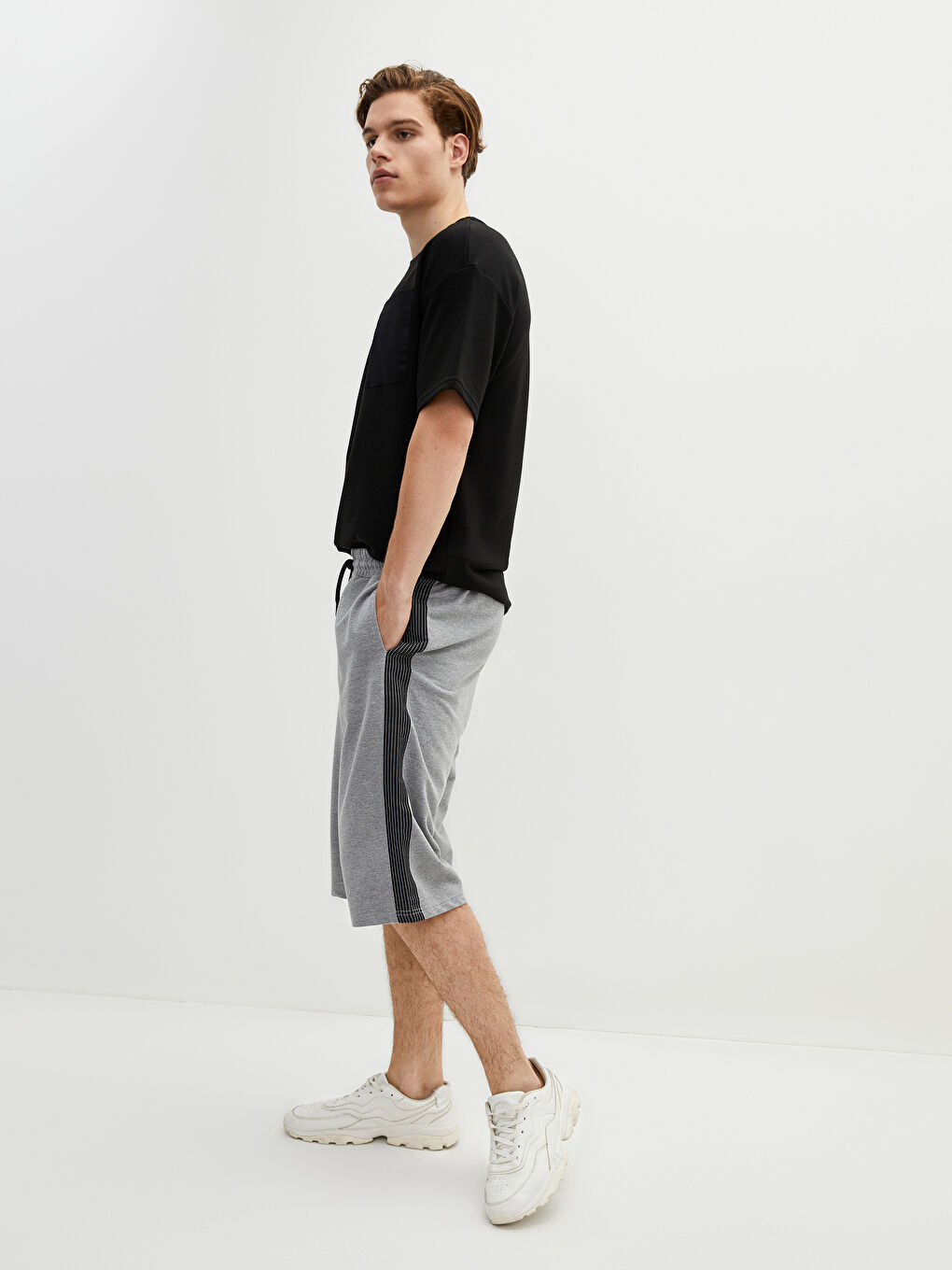 Slim Fit Knitted Men Shorts-1