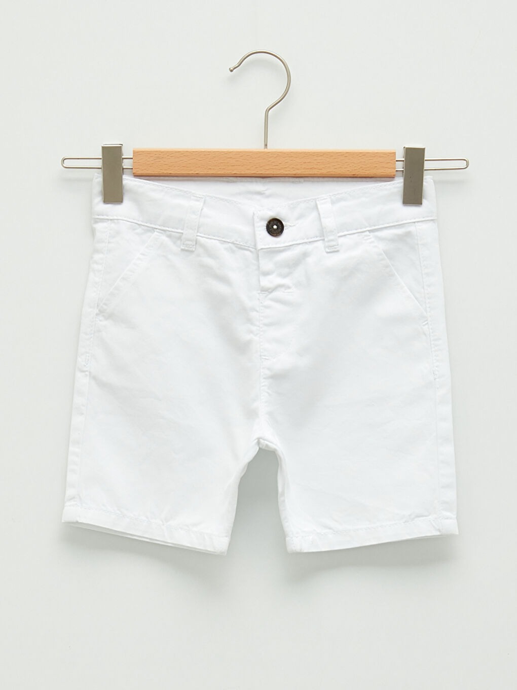 Beyaz Basic Pamuklu Erkek Bebek Şort