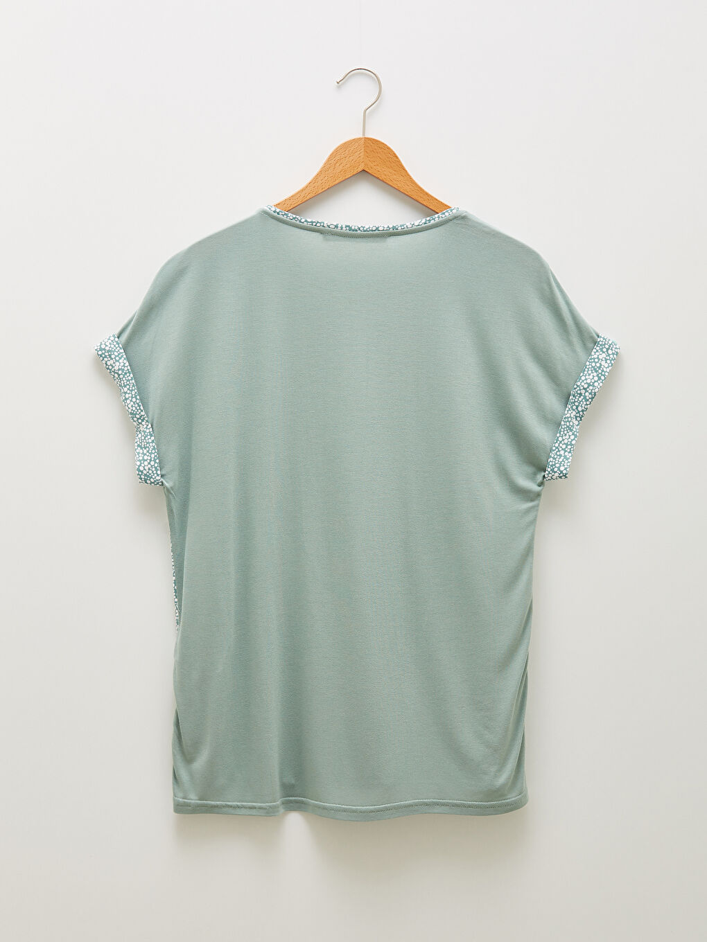 Crew Neck Patterned Short Sleeve Women's Blouse-6