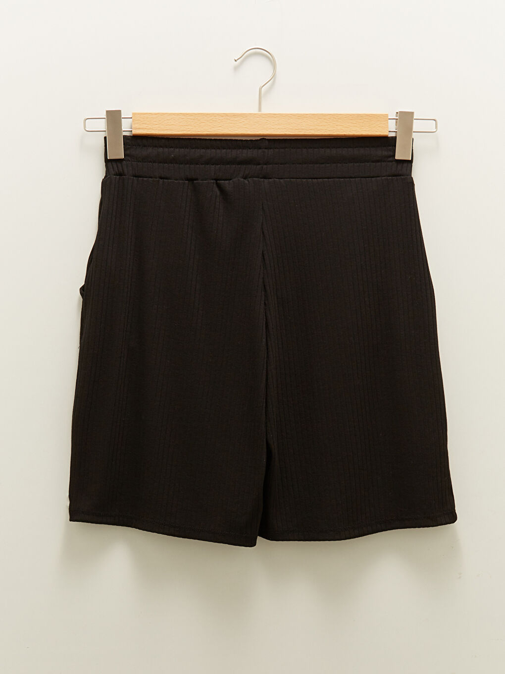 Elastic Waist Plain Pocket Detailed Camisole Fabric Maternity Corduroy Shorts-6