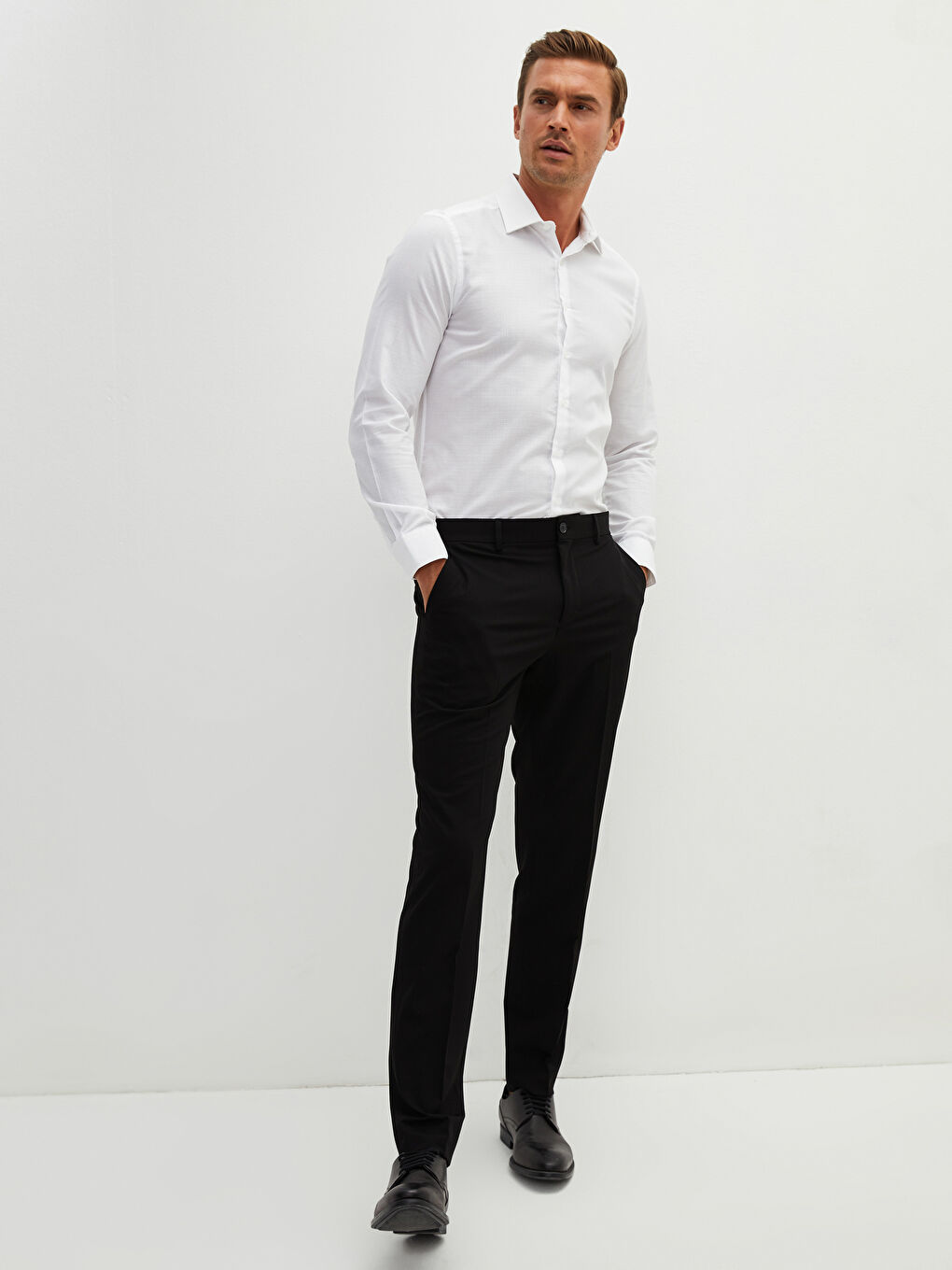 Slim Fit Basic Slim Men's Trousers-2