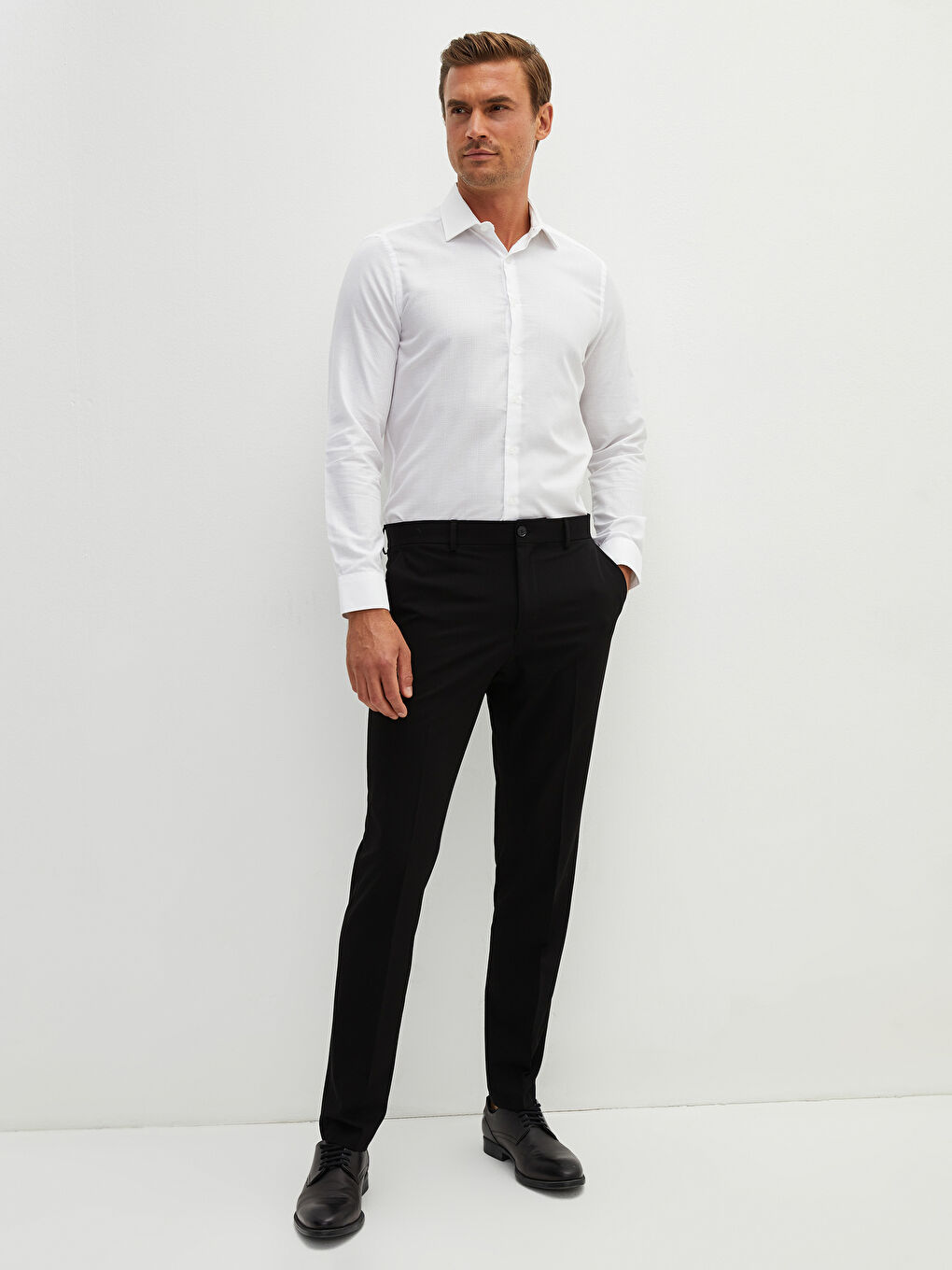 Slim Fit Basic Slim Men's Trousers-3