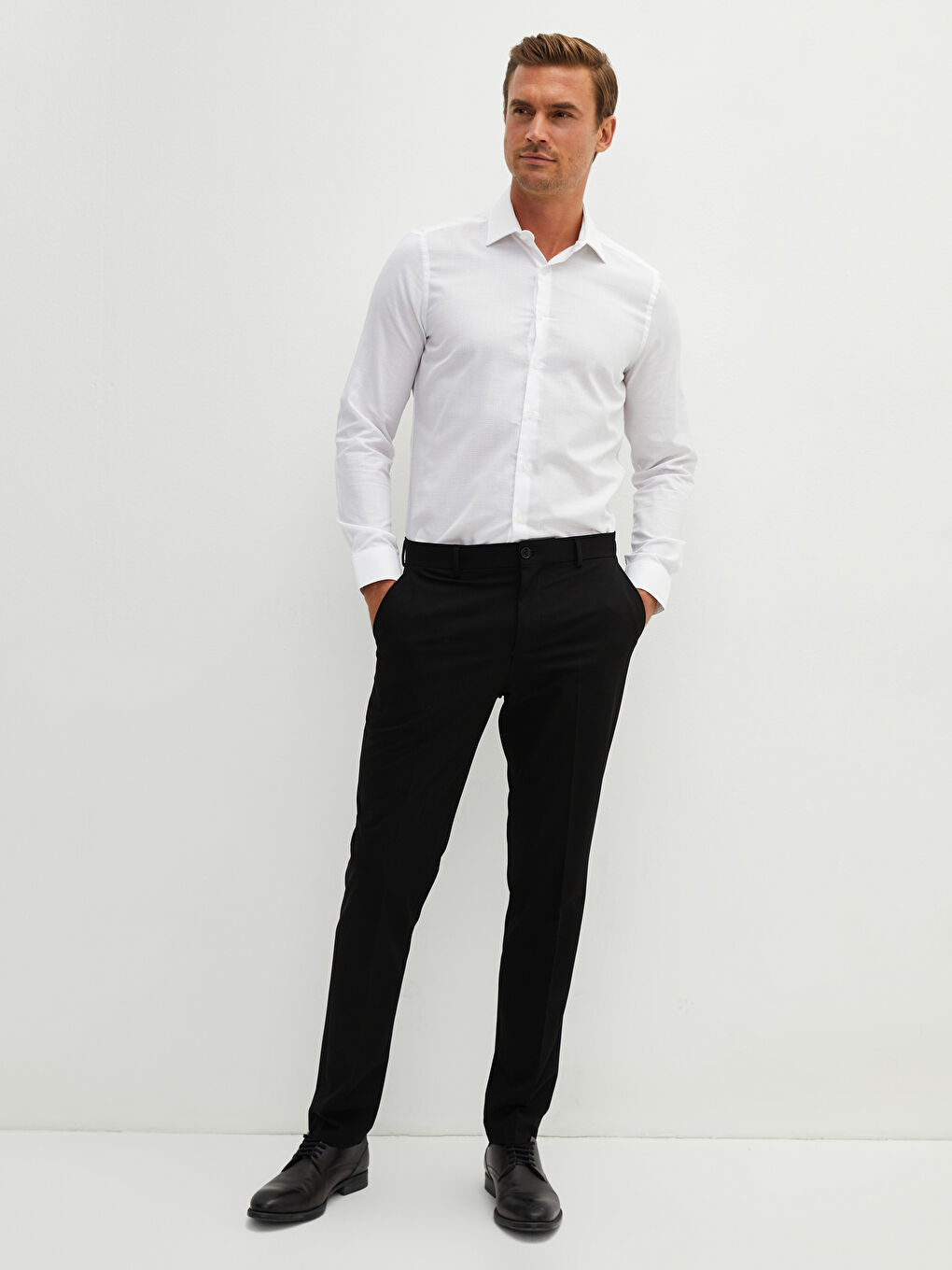 Slim Fit Basic Slim Men's Trousers-5
