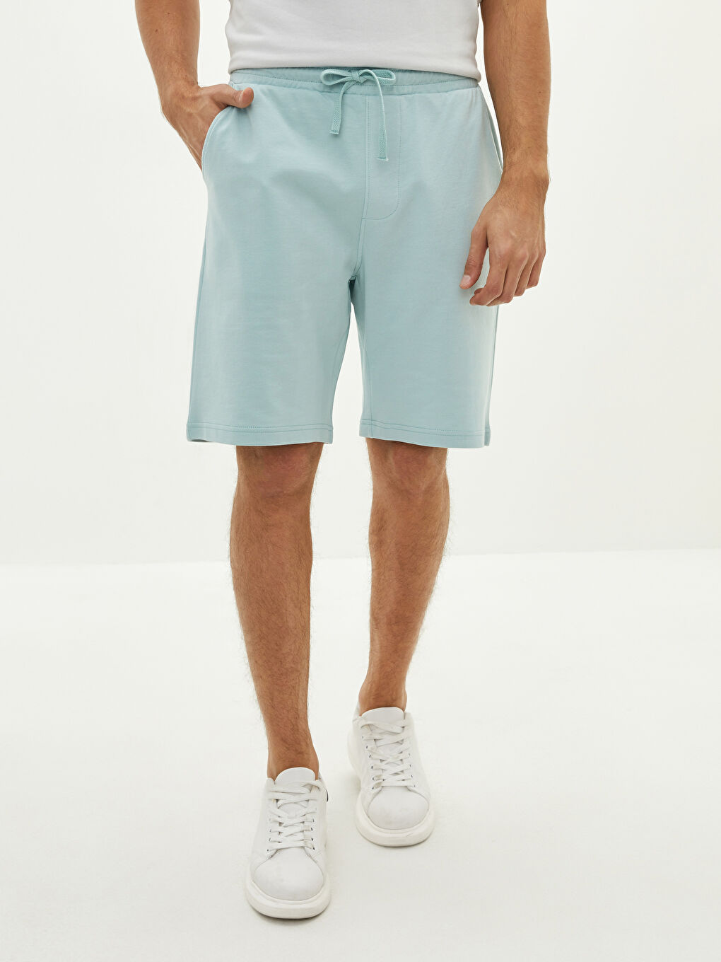 Yeşil Standart Kalıp Örme Erkek Şort-7