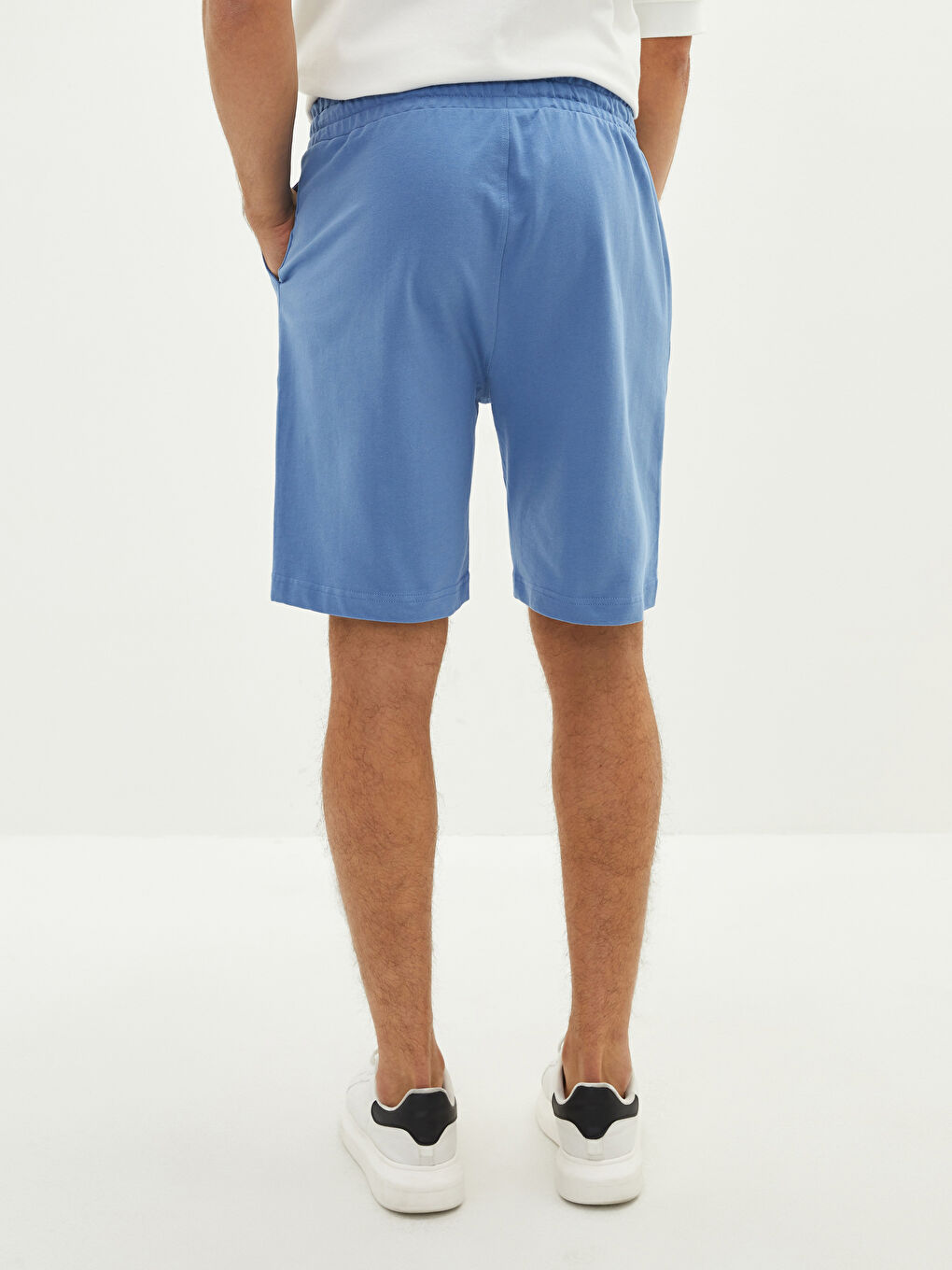 Mavi Standart Kalıp Örme Erkek Şort-4