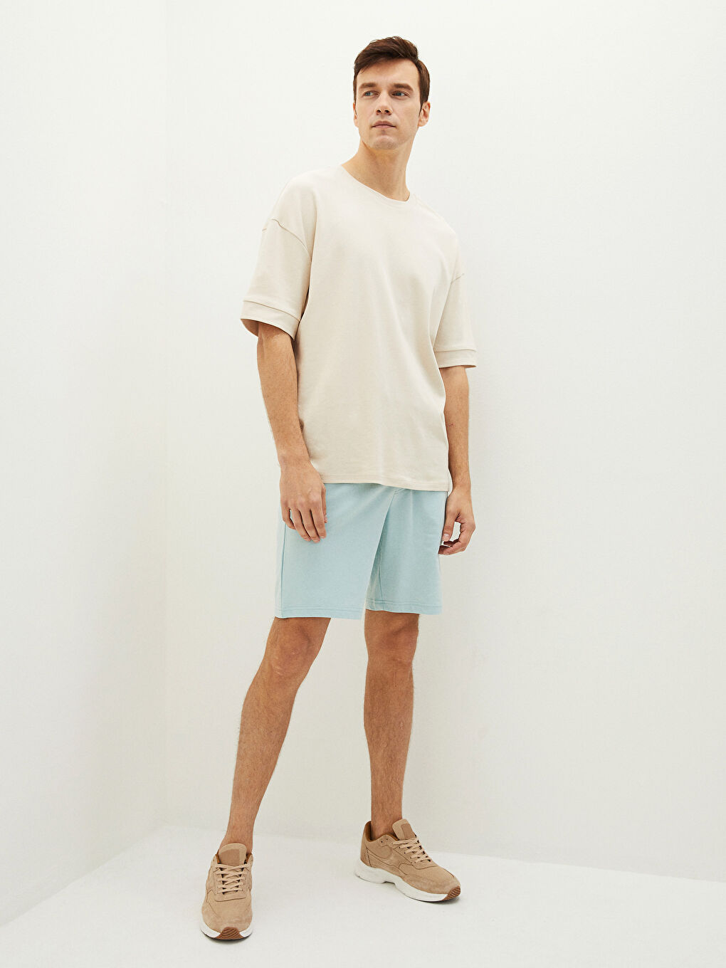 Yeşil Standart Kalıp Örme Erkek Şort