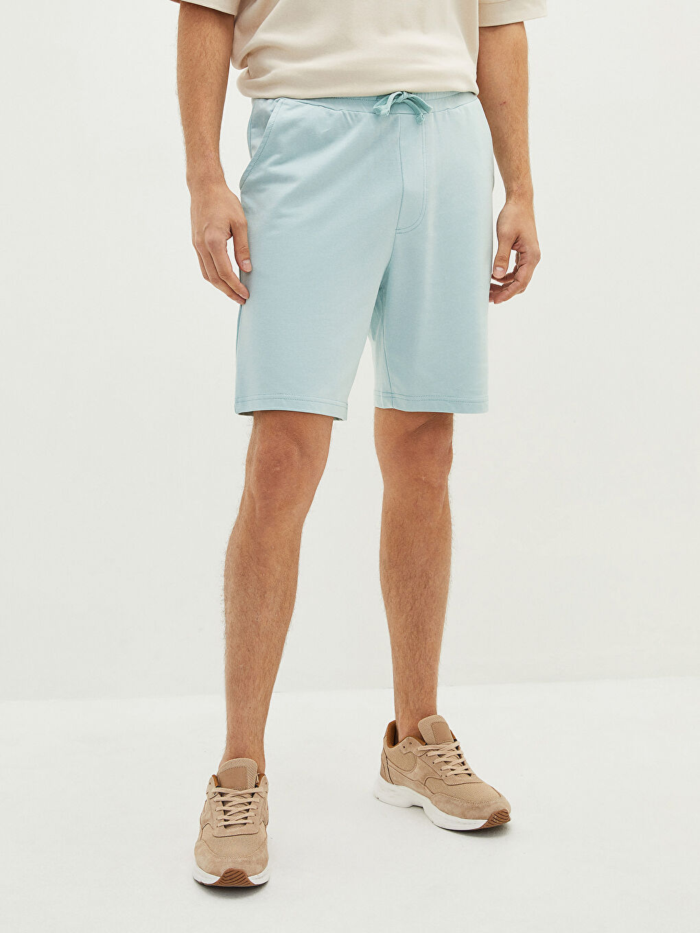 Yeşil Standart Kalıp Örme Erkek Şort-4