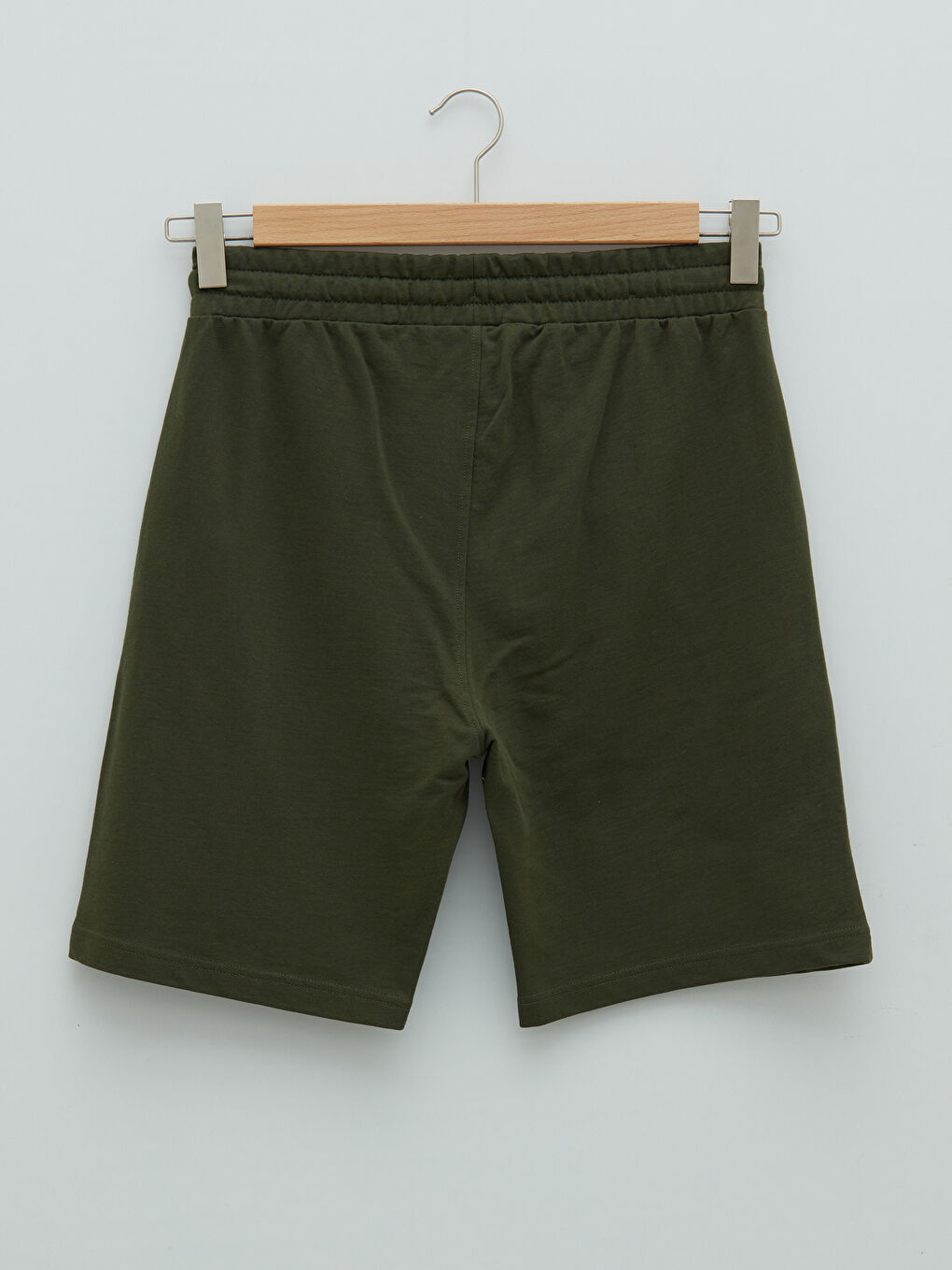 Haki Standart Kalıp Örme Erkek Şort-5