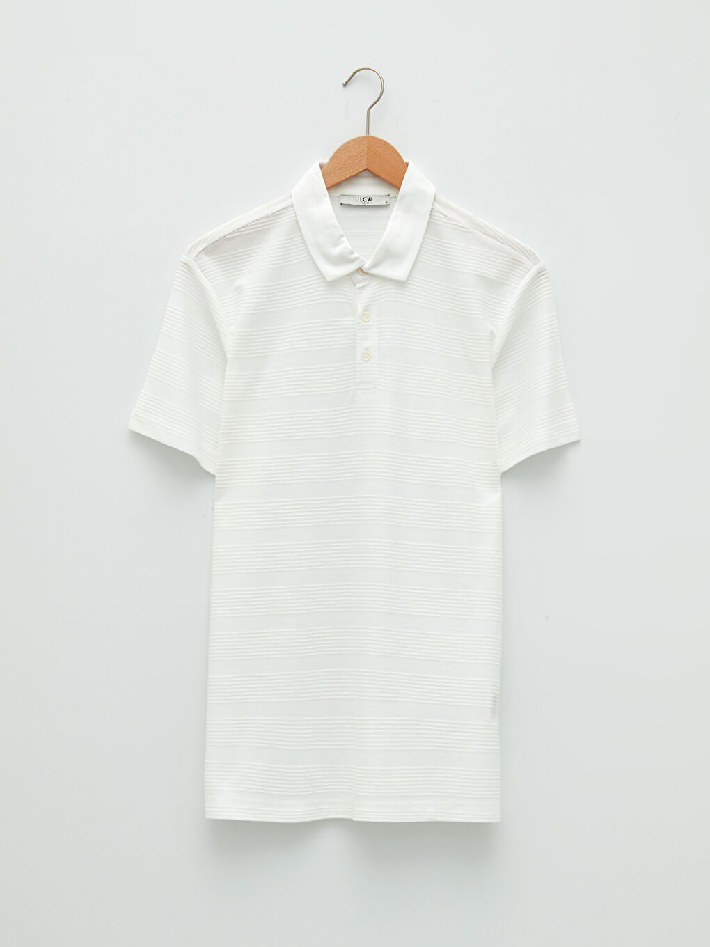 Ekru Polo Yaka Kısa Kollu Erkek Tişört-5