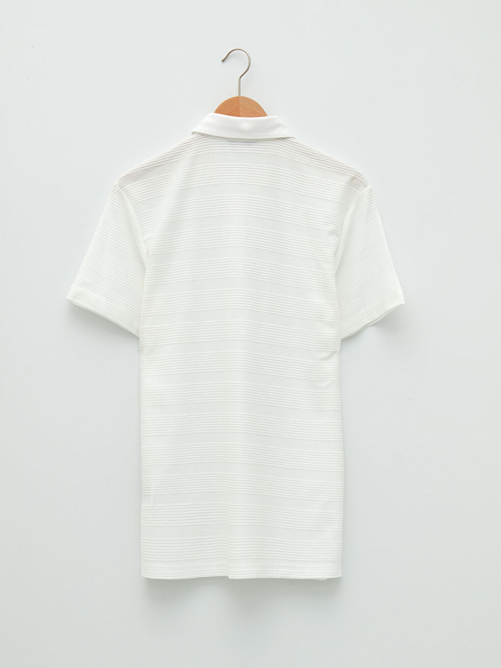Ekru Polo Yaka Kısa Kollu Erkek Tişört-6