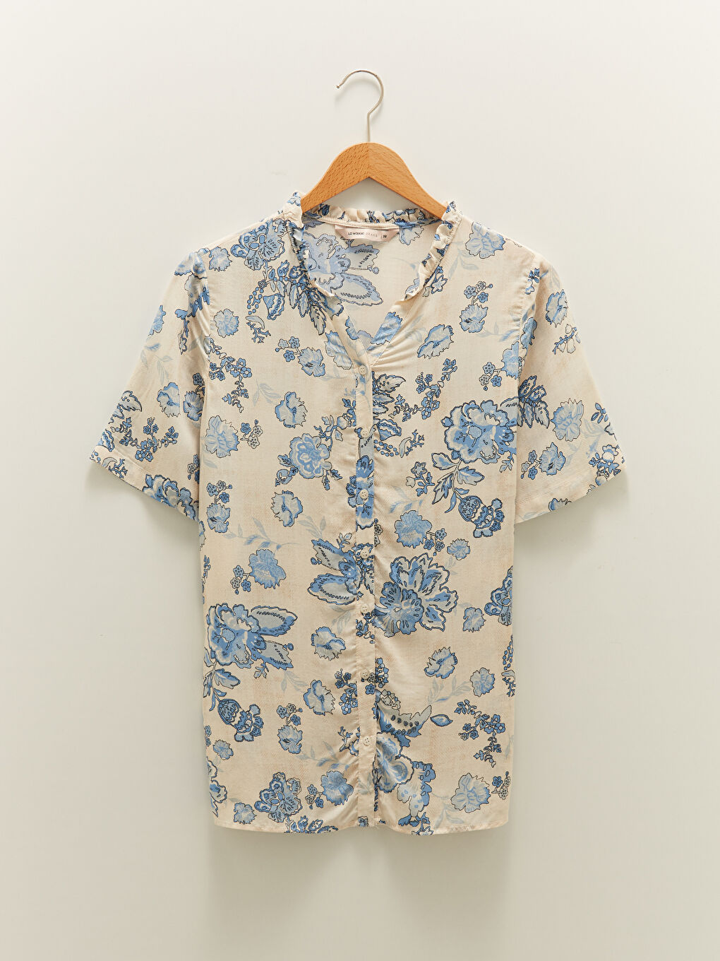 کراسی ژنانەی یەخە کیسەڵ گوڵدار قۆڵ کورت ڤیسکۆز-5