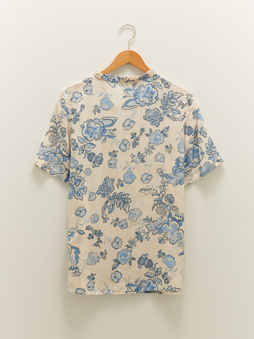 کراسی ژنانەی یەخە کیسەڵ گوڵدار قۆڵ کورت ڤیسکۆز-6