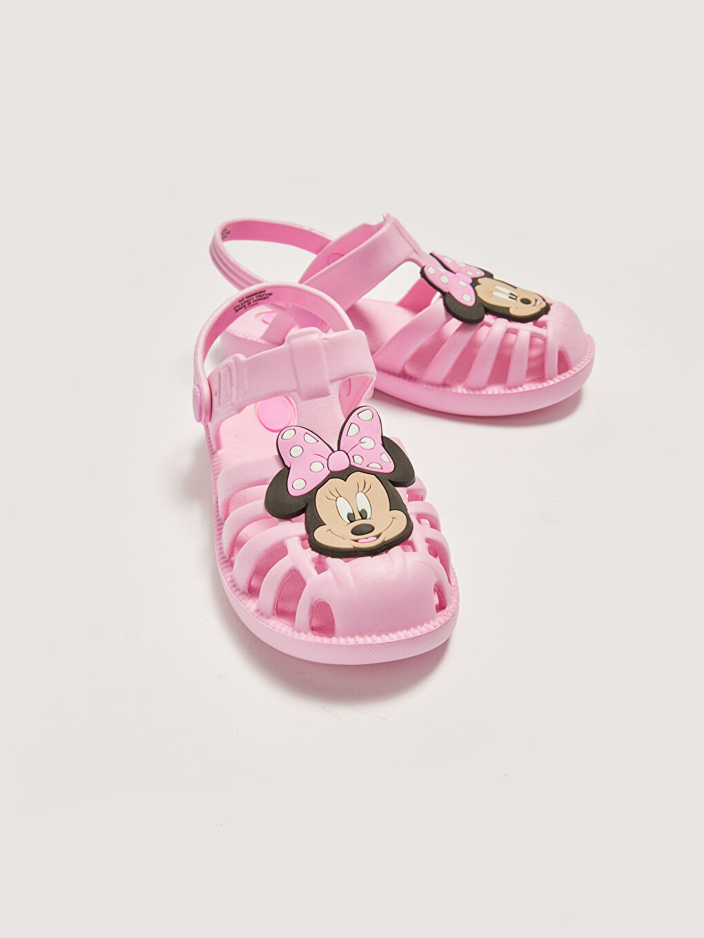 Pembe Minnie Mouse Baskılı Kız Bebek Sandalet-2