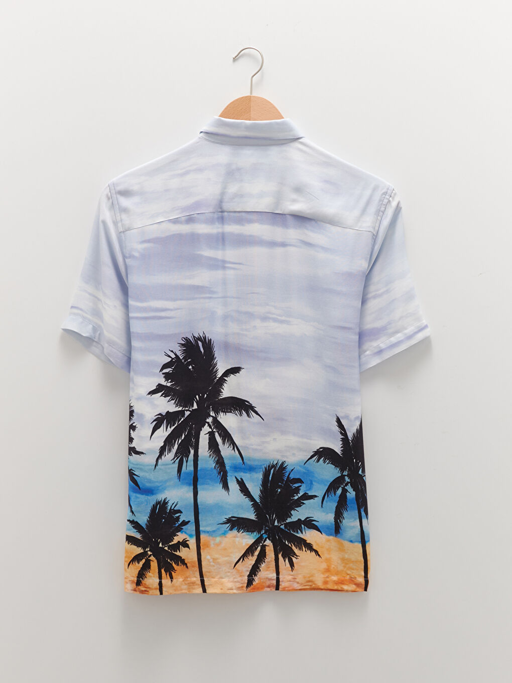 قميص فيسكوز مطبوع كم قصير عادي للرجال-6