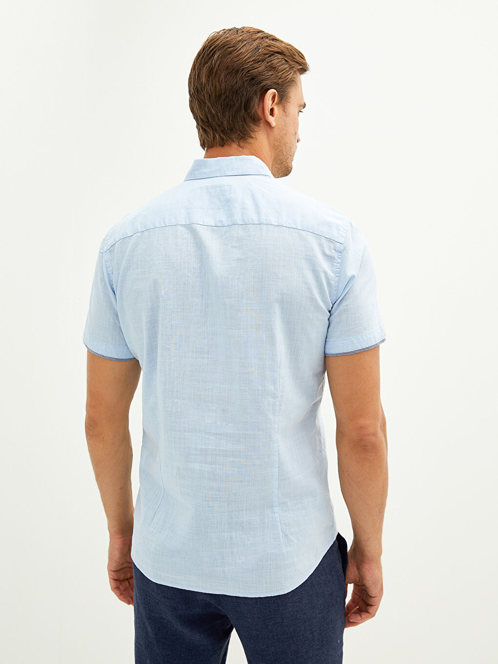 LCW Vision Slim Fit Kısa Kollu Erkek Gömlek -S1LU83Z8-RUS