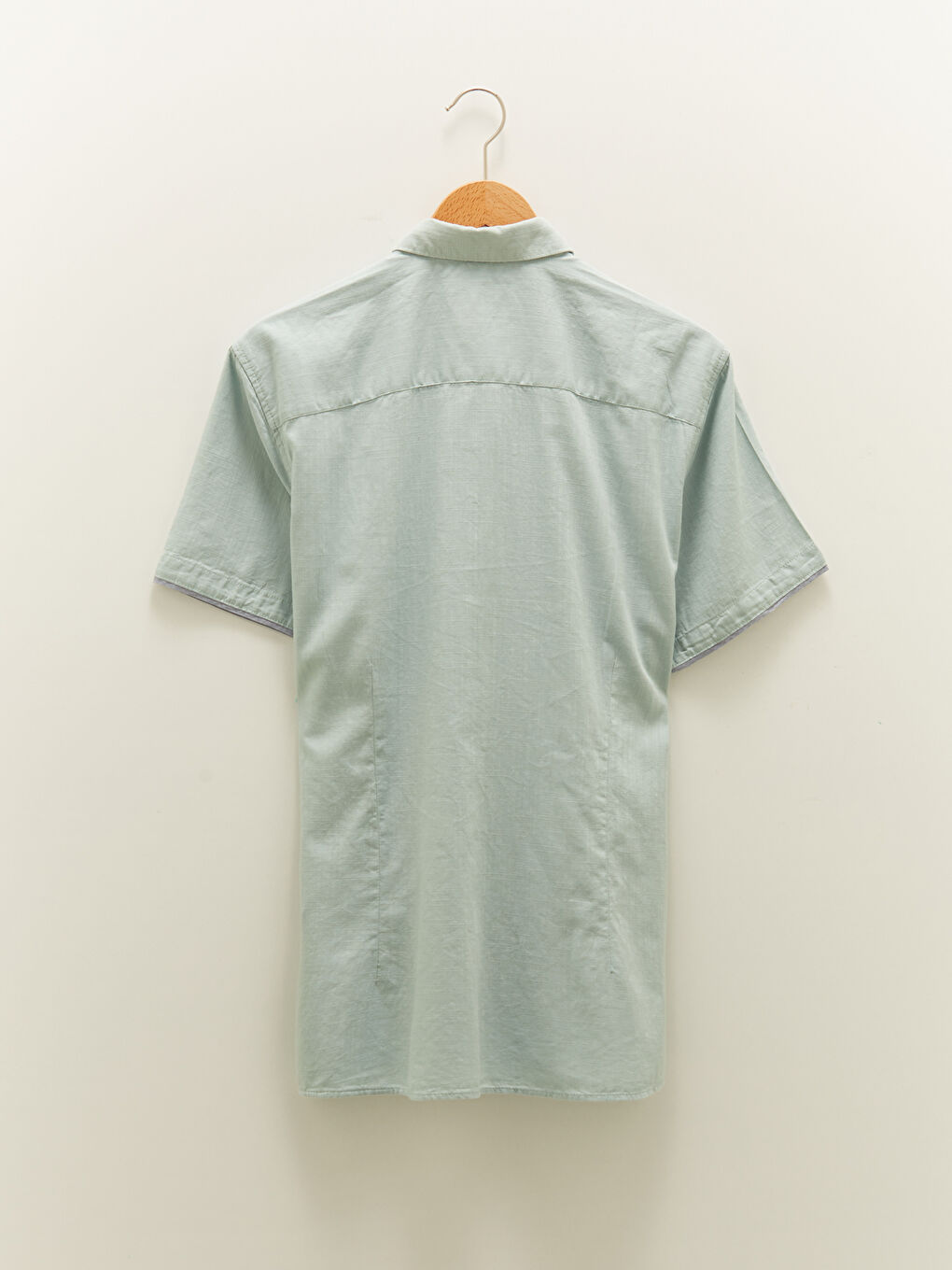 Yeşil Slim Fit Kısa Kollu Erkek Gömlek-6