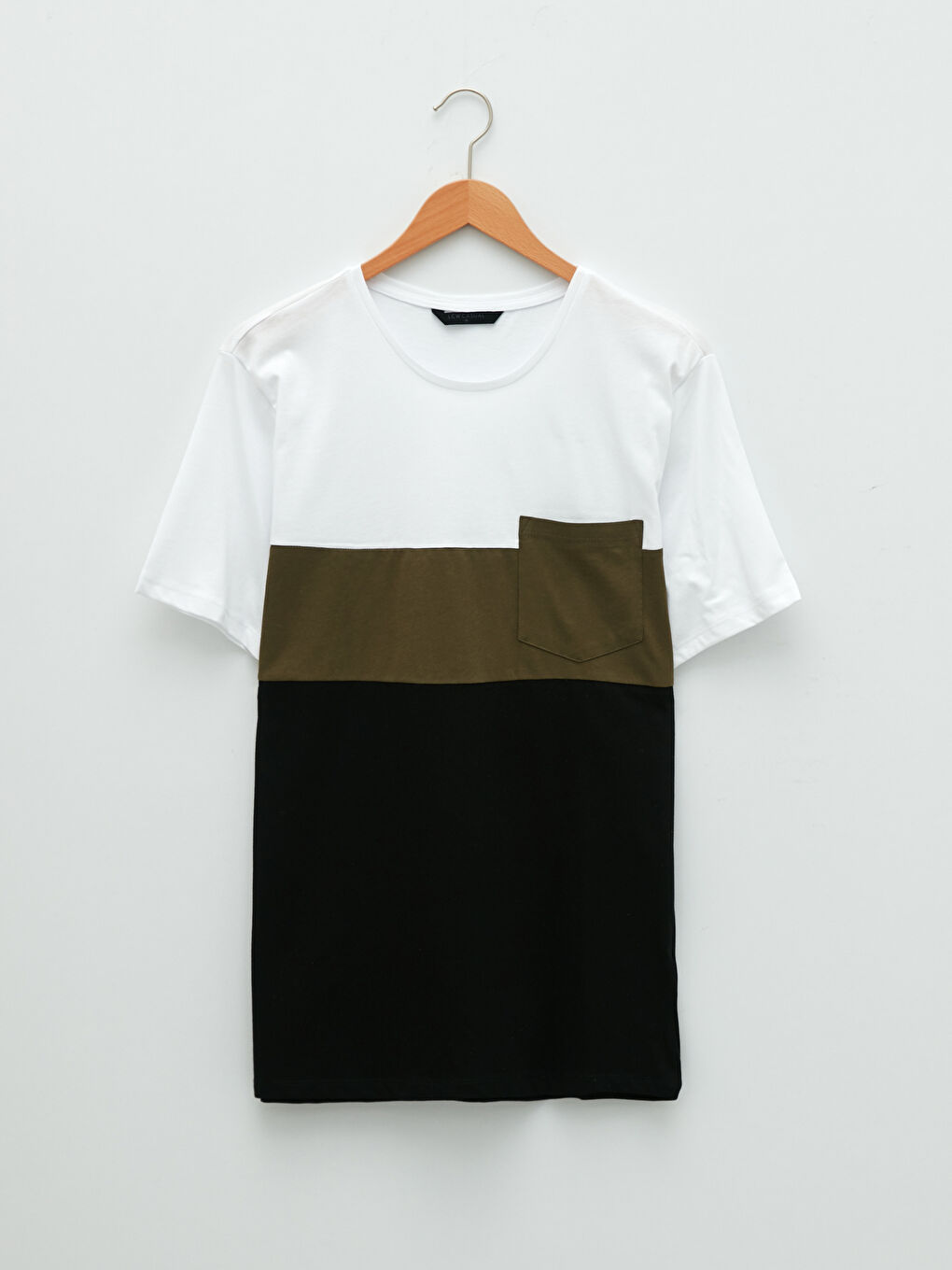 Футболка для чоловіків з коротким рукавом, круглим вирізом горловини, колор-блок, джерсі-5