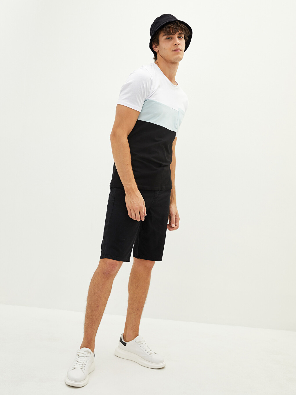 Crew Neck Short Sleeve Color Block Jersey Men's T-shirt-3