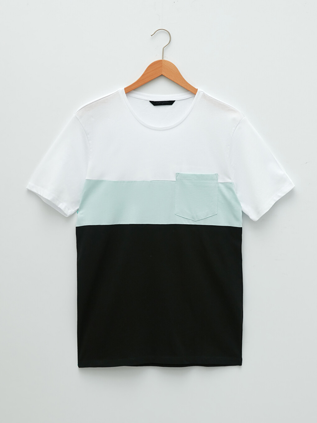 Crew Neck Short Sleeve Color Block Jersey Men's T-shirt-5