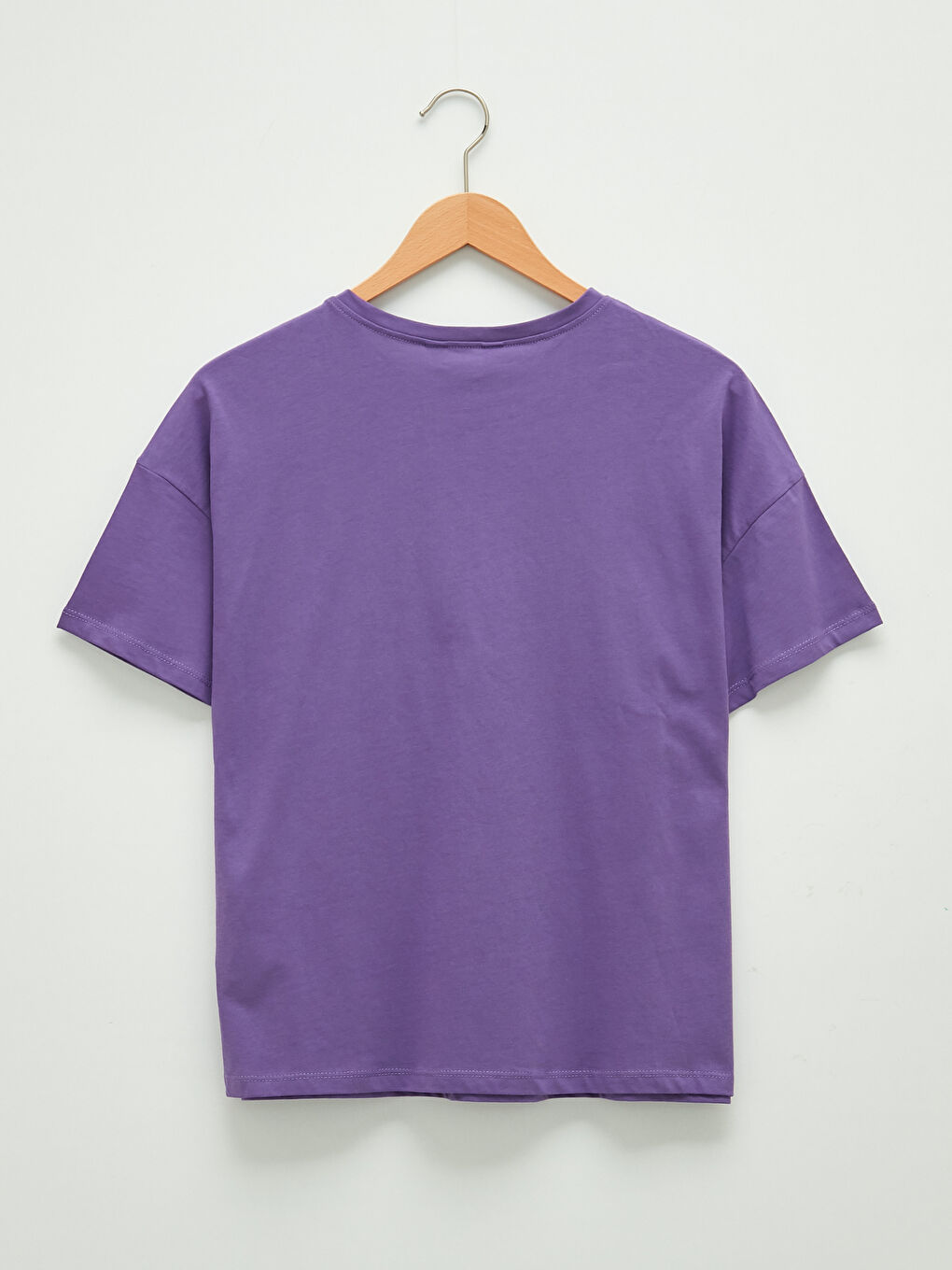 طقم بيجامة شورت قطن كم قصير ياقة دائرية سادة-7