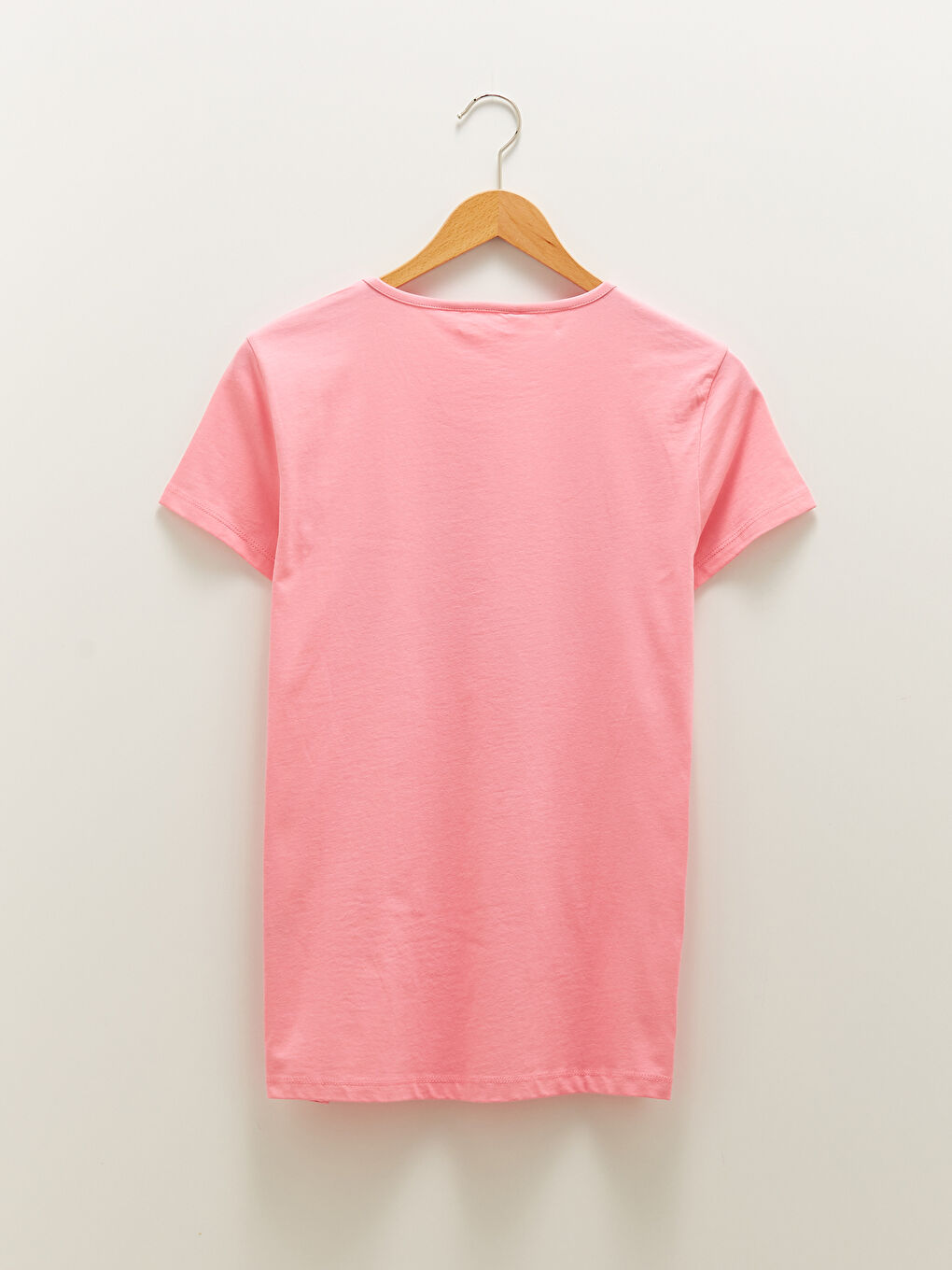 Pembe Bisiklet Yaka Baskılı Kısa Kollu Kadın Şortlu Pijama Takımı-8